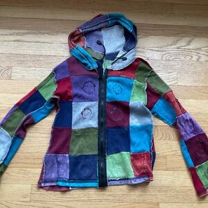 Rising International Colorful Patchwork Women's Full Zipper Jacket Textured M